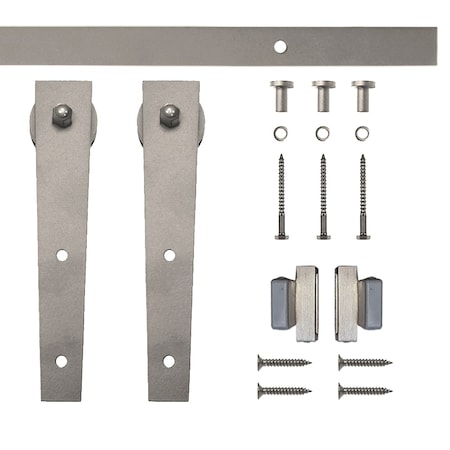 Quiet Glide Soft Close 48" Satin Nickel Wedge Mini Single Barn Door Hardware NT.1310.02.SN-48-SC